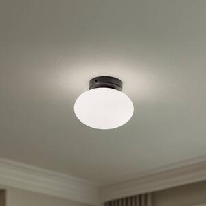Domiluce Stropní světlo Ufo, černé/bílé, Ø 18 cm, sklo, G9, stmívatelný, Bílá / opál, Obývací pokoj / jídelna, Sklo, Moderní