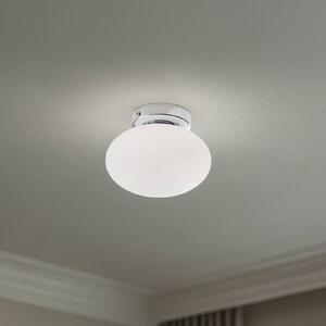 Domiluce Stropní světlo Ufo, chrom/bílá, Ø 18 cm, sklo, G9, stmívatelný, Bílá / opál, Obývací pokoj / jídelna, Sklo, Moderní