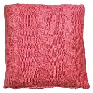 Malinovo růžový pletený polštář Lodge Raspberry - 60*60cm