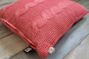 Malinovo růžový pletený polštář Lodge Raspberry - 60*60cm