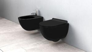 Rea - Set závěsná WC mísa Carlo Mini + bidet Carlo - černá