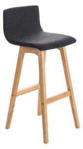 Barová židle Taun látka, nohy natur - Tmavě šedá