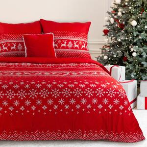 VÁNOČNÍ POVLEČENÍ Z MIKROVLÁKNA NOEL2 160X200 CM, 2KS 70X80 CM ČERVENÉ