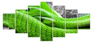 Obraz zelených hadů (210x100 cm)