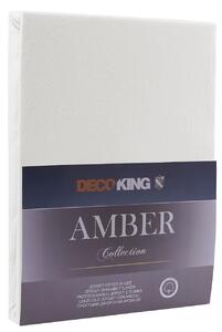 DecoKing Bavlněné jersey prostěradlo Amber, světle šedá Rozměr: 80-90x200 cm