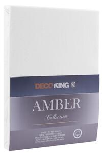 DecoKing Bavlněné jersey prostěradlo Amber, bílá Rozměr: 80-90x200 cm