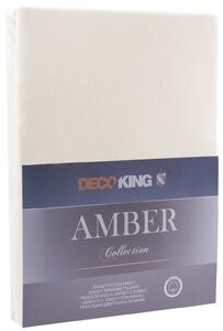DecoKing Bavlněné jersey prostěradlo Amber, béžová Rozměr: 120-140x200 cm