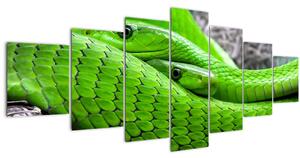 Obraz zelených hadů (210x100 cm)