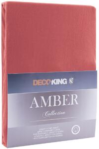 DecoKing Bavlněné jersey prostěradlo Amber, starorůžová Rozměr: 80-90x200 cm