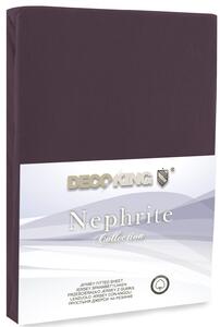 DecoKing Bavlněné jersey prostěradlo Nephrite, čokoládově hnědá Rozměr: 80-90x200 cm