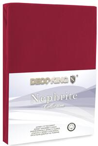 FLHF Bavlněné jersey prostěradlo Nephrite, purpurově červená Rozměr: 80-90x200 cm