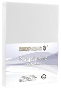 DecoKing Bavlněné jersey prostěradlo Nephrite, bílá Rozměr: 80-90x200 cm