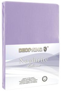 DecoKing Bavlněné jersey prostěradlo Nephrite, fialová Rozměr: 180-200x200 cm