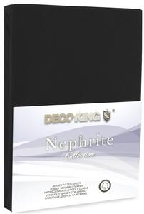 DecoKing Bavlněné jersey prostěradlo Nephrite, černá Rozměr prostěradlo DecoKing: 80-90x200 cm 30cm