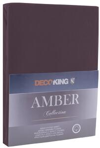 DecoKing Bavlněné jersey prostěradlo Amber, čokoládově hnědá Rozměr: 80-90x200 cm