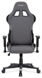Kancelářská židle houpací mech., šedá + černá látka, plast. kříž - KA-F05 GREY