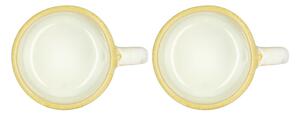 Villa Collection Kameninový espresso hrneček Styles 6,5x5,1 cm (2ks) Yellow/Cream