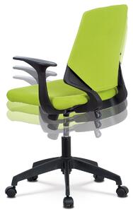 Kancelářská židle, zelená látka, černé PP područky