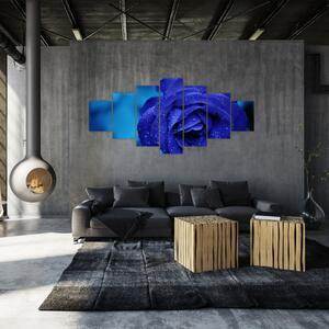 Obraz modré růže (210x100 cm)