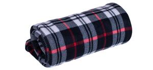 Deka Fleece karo černá 150x200cm TiaHome