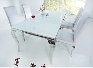Massive home | Jídelní stůl Baroque 180x90 bílý - stříbrný MH379030