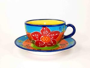 CANARIAS Šálek na čaj - červená květina