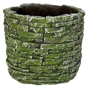 BETONOVÝ KVĚTINÁČ zelený pr.16cm "SKLÁDANÝ KÁMEN"