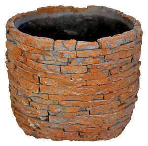BETONOVÝ KVĚTINÁČ CIHLOVÝ pr.16cm "SKLÁDANÝ KÁMEN"