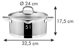 Kastrol PRESIDENT s cedicí poklicí ø 24 cm, 5,0 l