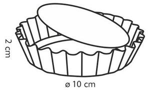 Forma s vlnitým okrajem a odnímatelným dnem DELÍCIA ø 10 cm, 4 ks