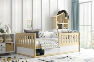 Dětská postel s úložným prostorem SMART 160x80 cm - přírodní