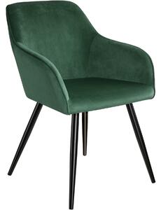 Tectake 403657 židle marilyn sametový vzhled černá - tmavě zelená/černá