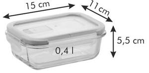 Dóza FRESHBOX GLASS 0,4 l, obdélníková