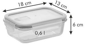 Dóza FRESHBOX GLASS 0,6 l, obdélníková