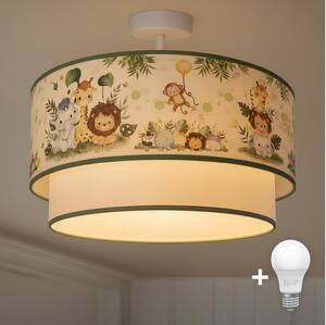 Brilagi-LED Dětský přisazený lustr BOBO 1xE27/60W/230V pr.40 cm krém./zel./džun