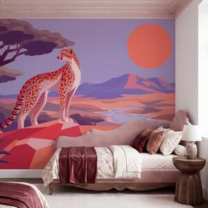 Fototapeta Gepard stojící na skále, Fototapety se zvířaty, Populární fototapety - Tapeko.co.cz