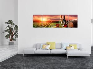 Obraz vinice s vínem (170x50 cm)