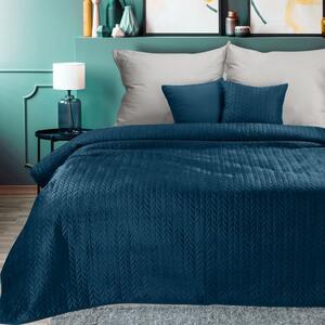 Sametový přehoz na postel Luiz4 modrý new Modrá 170x210 cm