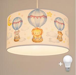 Brilagi - LED Dětský lustr na lanku BOBO 1xE27/60W/230V pr. 35 cm bílá/zvířátka