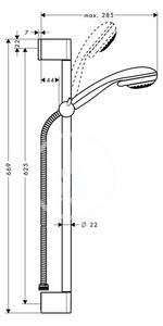 Hansgrohe - Set sprchové hlavice, 3 proudy, tyče 0,65 m a hadice, chrom