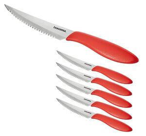 Nůž steakový PRESTO 12 cm, 6 ks, červená