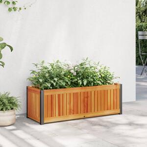 Zahradní truhlík 80x30x27,5 cm masivní akáciové dřevo a ocel