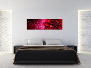 Obraz červené květiny (170x50 cm)