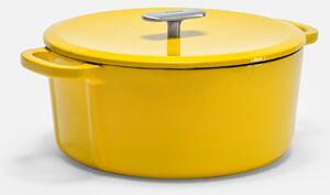 Fabini Smaltovaný litinový kastrol s poklicí Ø 26 cm (6 l), žlutý