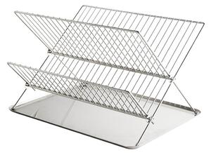 Kovový dvoupatrový odkapávač v leskle stříbrné barvě 41x31 cm Dry-It – Mette Ditmer Denmark
