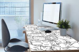 Pracovní podložka na stůl Kočky ve stylu doodle