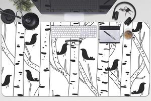 Podložka na psací stůl Ptáci a stromy