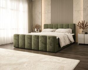 Čalouněná manželská postel 180x200 DADNIA - tmavě zelená
