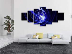 Obraz modrých spirál (210x100 cm)
