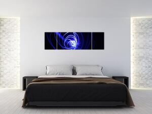 Obraz modrých spirál (170x50 cm)